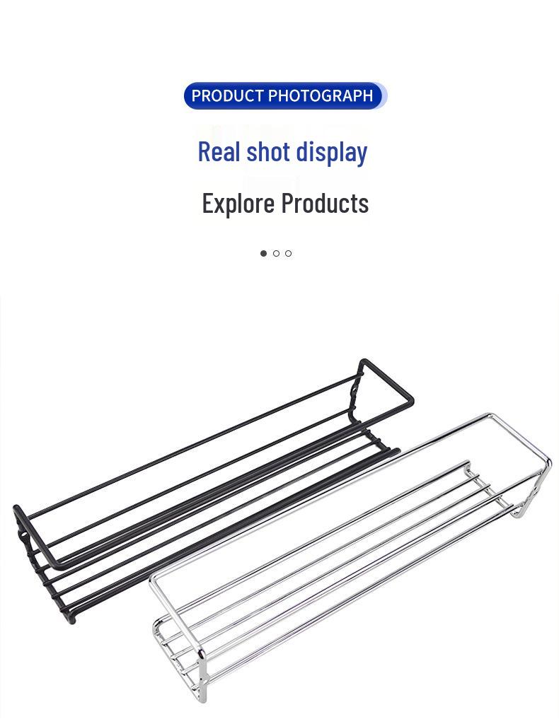 Raft de condimente din oțel inoxidabil fără găurire - Depozitare bucătărie pentru sticle de condimente