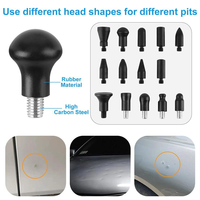 16Pcs Auto Dent Repair Hammer Set - Aluminum Bodywork Tools For Paintless Dent Removal, Diy Car Body Repair Kit