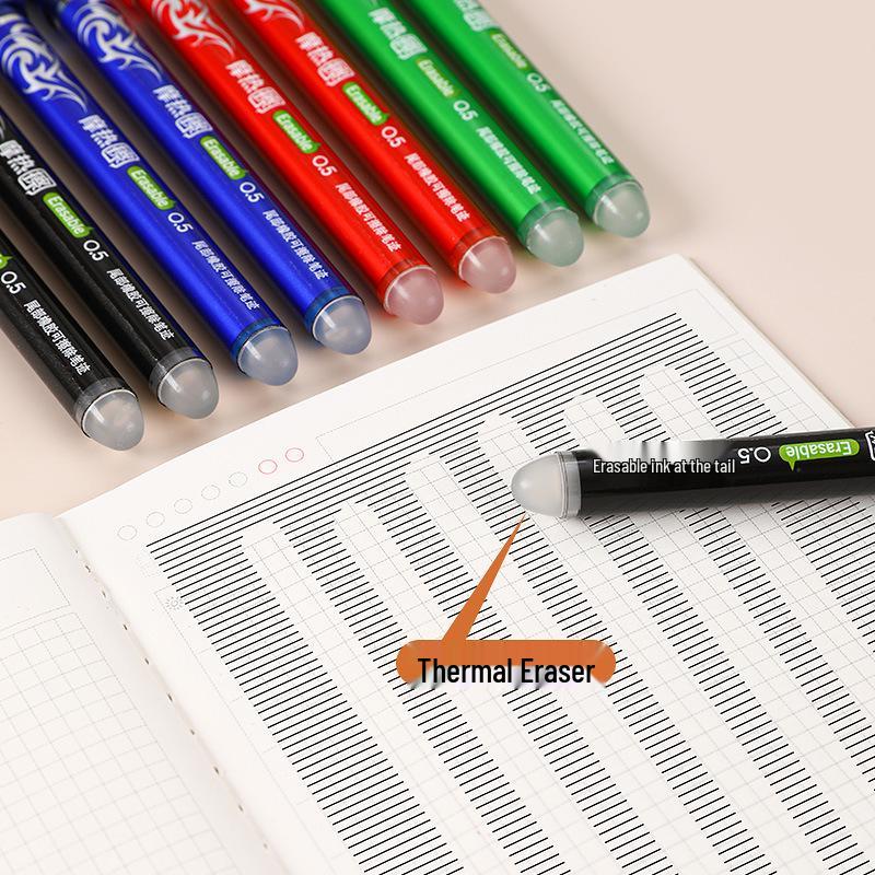 Neutral Heat Erasable 0.5mm Pen - Four-Color, Easy-Erase Signature & Student Pen Refill.