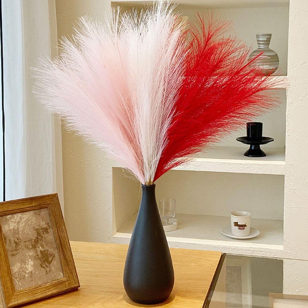 20Pcs Fluffy Texture Artificial Pampas Grass 50cm/22in Tall Multi-color Faux Plant Reed Decoration Faux Grass