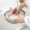 2Pcs/Set Stainless Steel Strainer Washing Bowl Basket Thicken Drainage Basin Vegetable Fruit Baskets Home Kitchen Utensils