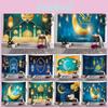 Eid Mubarak Wandteppich Mond Stern Wandbehang Dekor Muslim Ramadan Kareem Mubarak