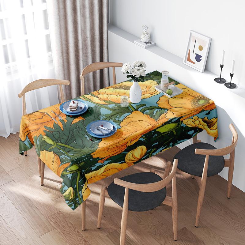 Bright Floral Tablecloth Premium Quality Decor for Dining Rooms Kitchens Modern Home Textiles 100x145cm