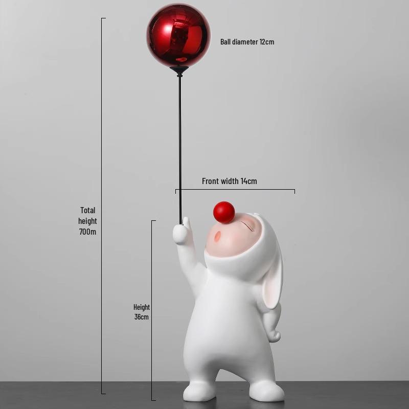 Rabbit Luxury Dual-Sided Balloon Ornaments for TV Cabinet & Living Room