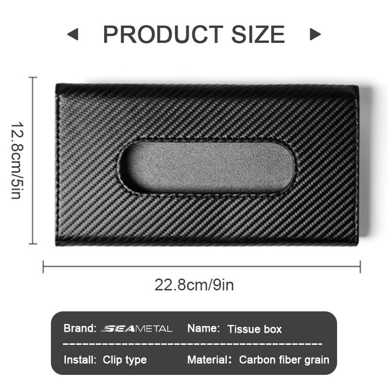 Boîte à mouchoirs universelle pour pare-soleil de voiture, sac de rangement pour serviettes en papier, boîte à mouchoirs en fibre de carbone pour pare-soleil