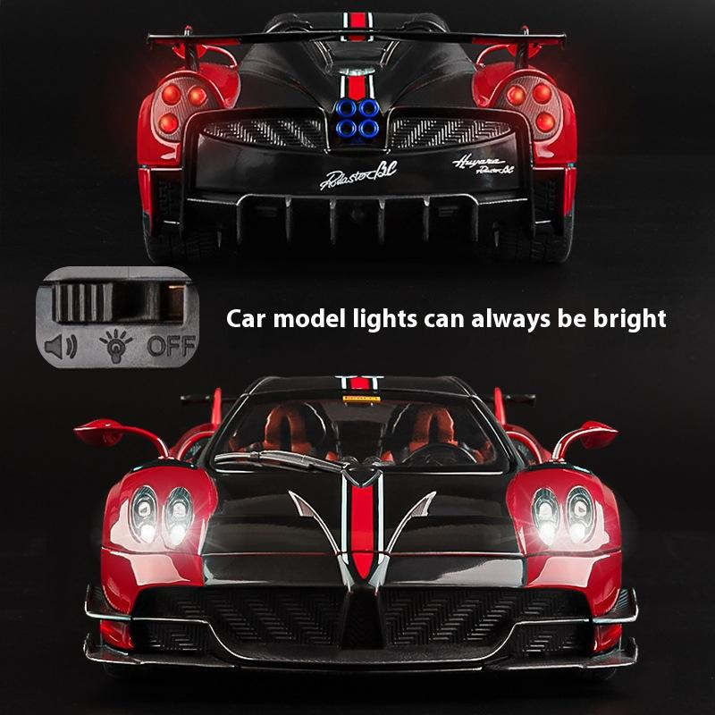 1/18 Pagani Huayra Cool Alloy Sports Car Model, Simulated Interior Details, Cool Lighting and Sound Effects, Exquisite Desktop Ornaments