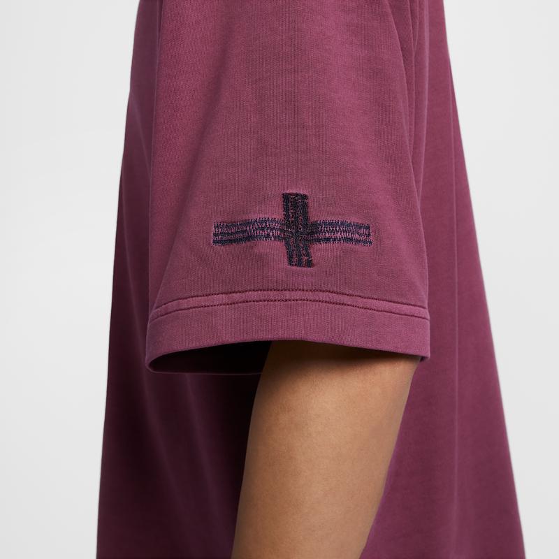 Nike Sportswear Essentials England Team Color Block Design Loose Comfortable Short Sleeve T-Shirt Men Tops Purple Red FZ6202-653