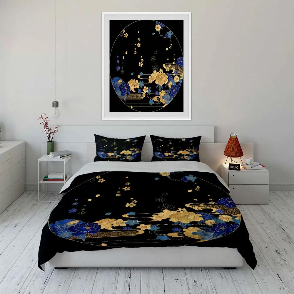 Elegant Floral Design Decor Set Soft Comfortable Duvet Cover Bedding Set Included 1*Duvet Cover & 2*Pillowcases gift