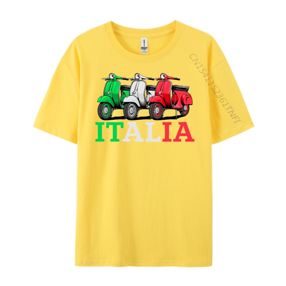 Italia Scooter Moped Motorcycle Biker Cream T Shirt Mens Gifts Graphic Tees Streetwear Tshirt Leisure