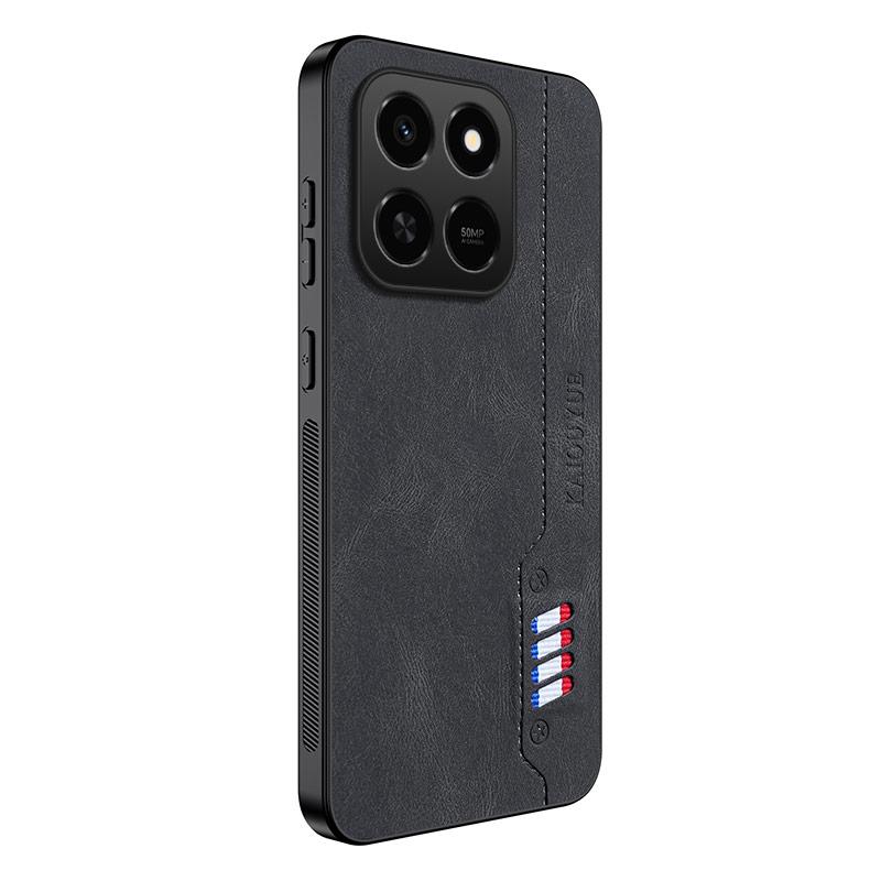 

Для Honor X7d 4G Чехол для телефона из матовой кожи с эффектом кожи, Мягкая задняя крышка, Funda для Honor X7d, Защита Honor X7d 4G чёрный