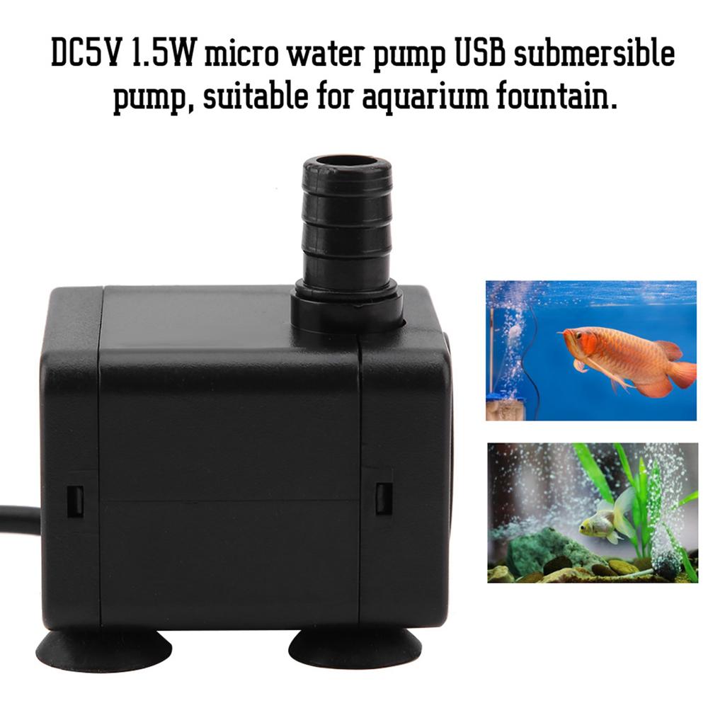DC5V 1.5W USB Mini Pump Submersible Water Pump for Fish Tank Aquarium
