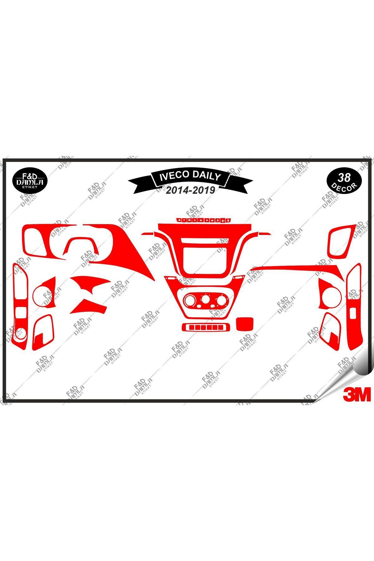 

İveco Daily 2014-2019 Torpido Konsol Trim Göğüs Maun Kaplama Set 38 Parça Kırmızı