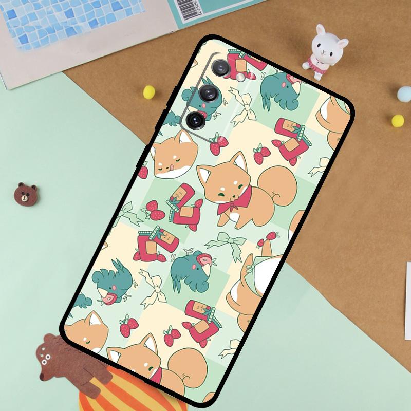 Animal Cartoon Akita Dog Soft Case For Samsung Galaxy S25 Ultra S9 S10 S20 S22 S21 Plus S23 FE S24 Ultra Funda Cover