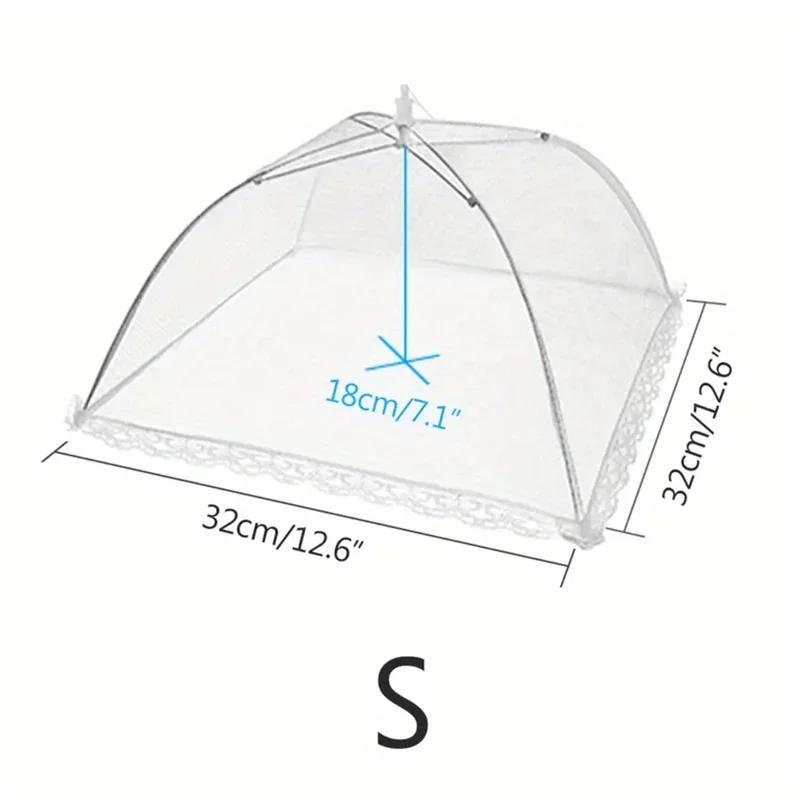 

1pcs White Anti-fly Vegetable Cover Foldableable Mesh Food Cover Anti-mosquito Dining Table Cover Household Meal Cover
