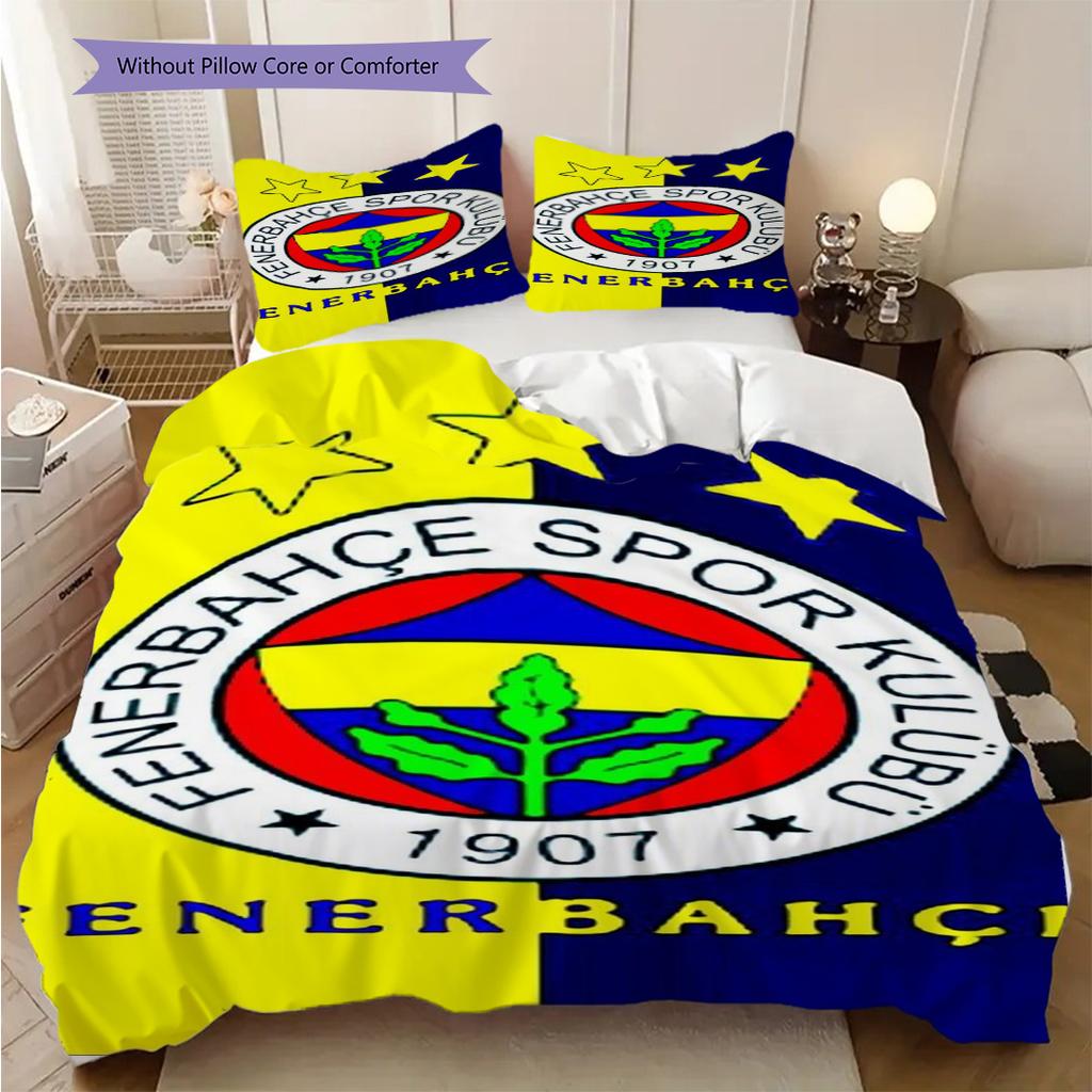 Set di tre pezzi Fenerbahe Heritage Pride (1 * copripiumino + 2 * federa, senza nucleo) Regalo di Natale e compleanno 2D Piatto Morbido e confortevole