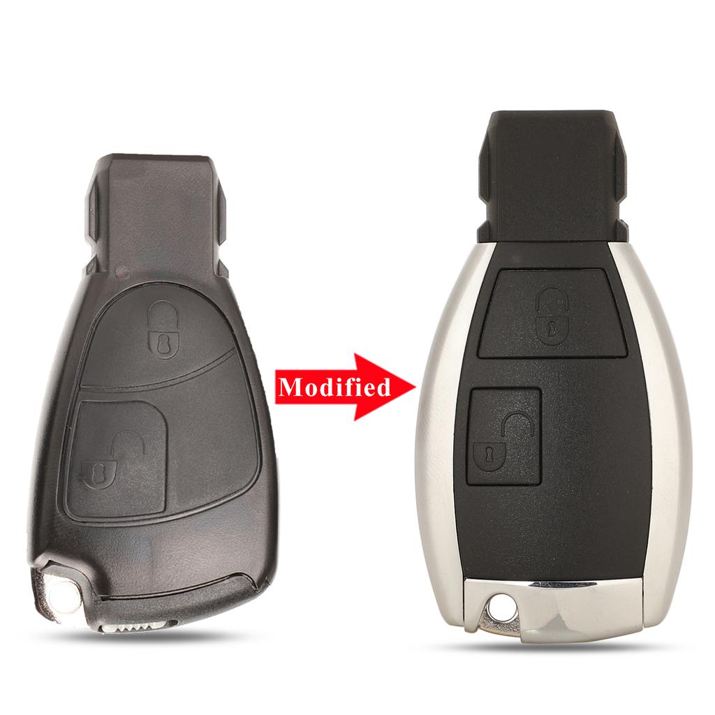 jingyuqin 2/3/4 Buttons Car Key Shell For Mercedes Benz B C E ML S CLK CL Modified Replacement Smart Auto Key Case Upgrade