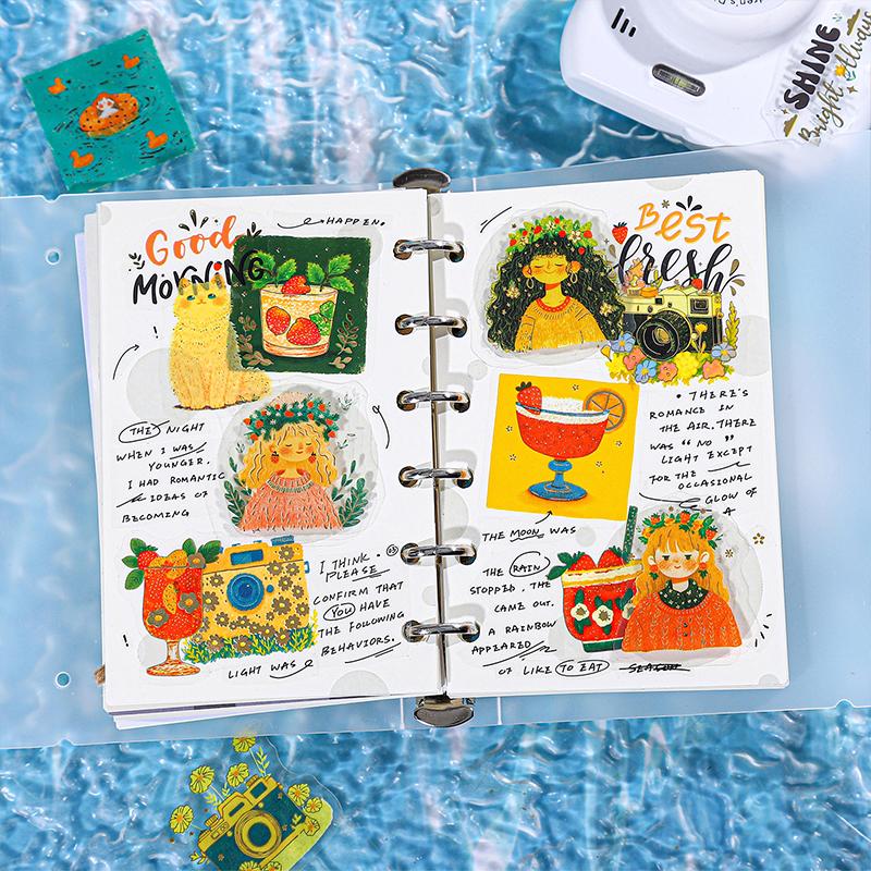 30sheets/bag Sticker Pack Kawaii Girl Cat Sticker Scrapbook Office Stationery DIY Hand Account Book Notebook Decoration Stickers