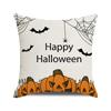 Halloween Bat Crow Pumpkin Print Cushion Cover Home Living Room Sofa Decoration Throw Pillow Cover