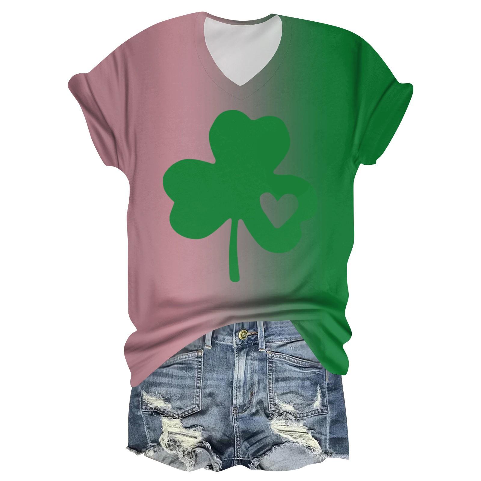 

Женская модная повседневная футболка с коротким рукавом и V-образным вырезом XXL