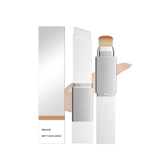 Color Changing Foundations Stick Dual-Ended with Detachable Foundations Stick Brush 2-in-1 Portable Full Coverage Concealer