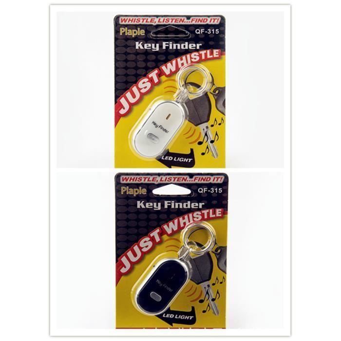 Accessoire de recherche de clés - BRO - Porte clé siffleur inducteur - LED - Noir - Mixte