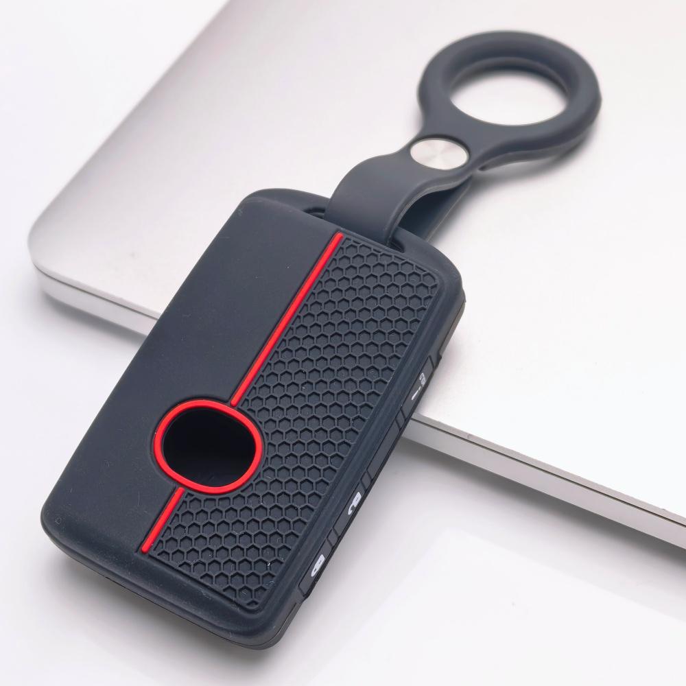 Silicone Key Fob Cover Compatible with Mazda 3 6 CX3 CX5 CX9 MX5 Miata Smart Key with 3 Buttons Lock Unlock and Hold Panic Function Soft Protective