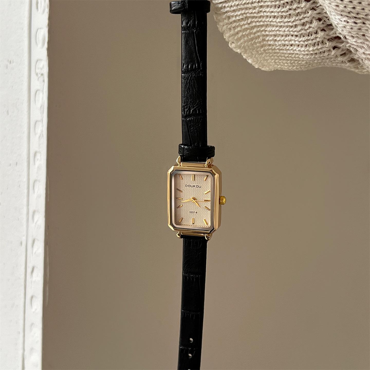 Doukou Fashion Light Luxury Student Party Women S Watch Niche Square Watch Women S Belt