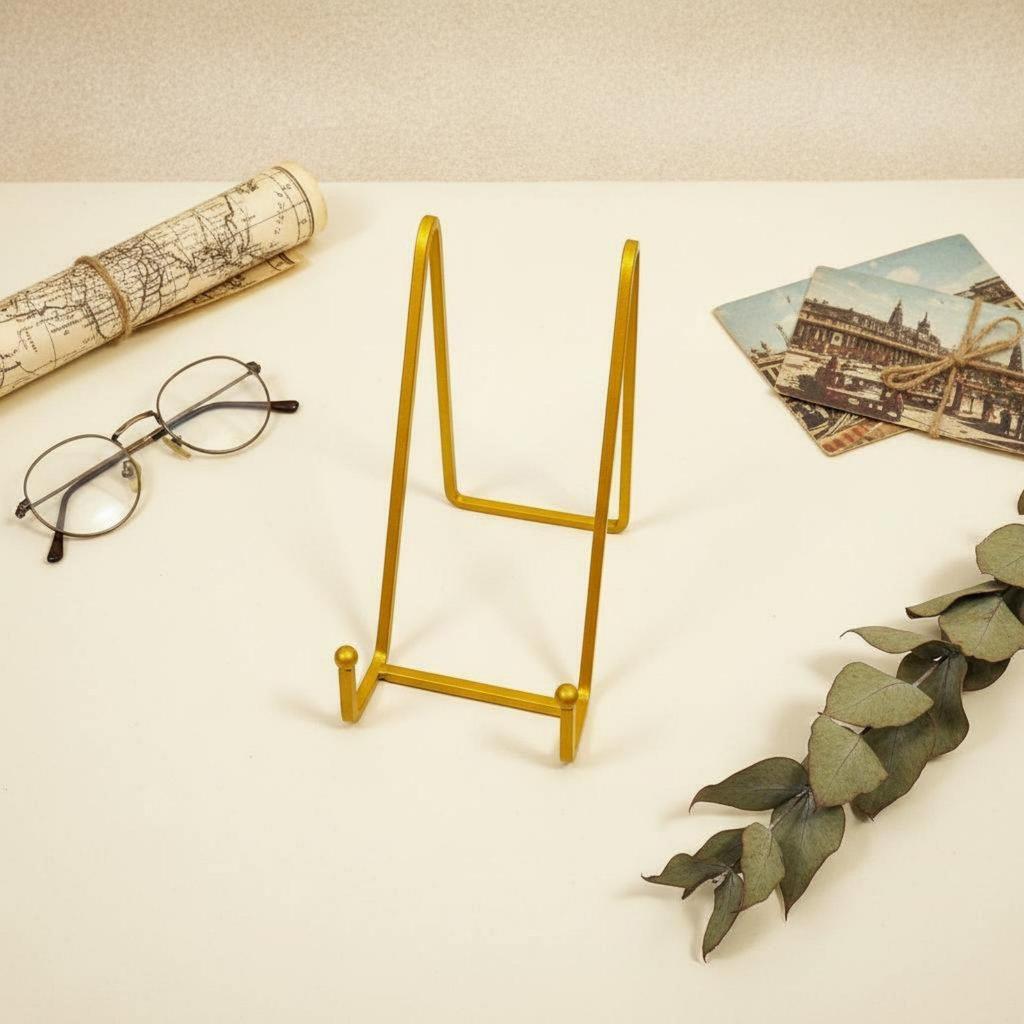 Iron Display Stand Plate Holder Frame Easel Support Metal Decorative Smooth Wipeable Stable for