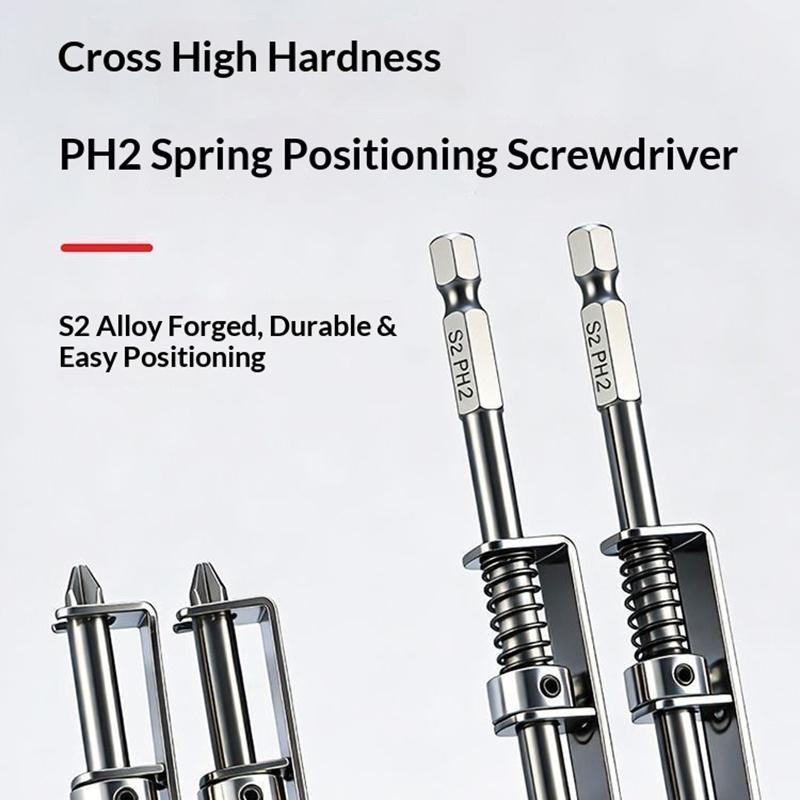 Alloy Spring Loaded Screw Holding Screwdriver Bit PH2 Cross Bit One‑Hand Screw Fixing Accessory For Electric Screwdriver Drill