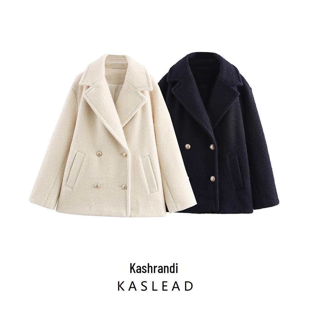 

2025 Spring Women s European & American Style Long Lapel Coat L синій