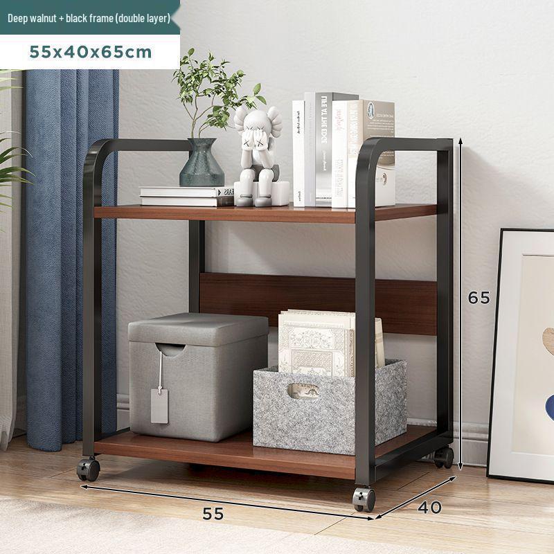 Multi-Layer Floor-Standing Adjustable Storage Rack with Trash Can Holder for Kitchen Use