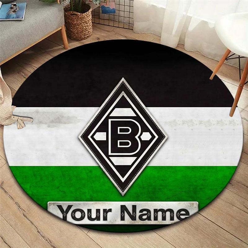 Borussia Custom Name Round Area Rug,Carpet Rug for Living Room Bedroom Sofa Playroom Decor,Non-slip Floor Mat