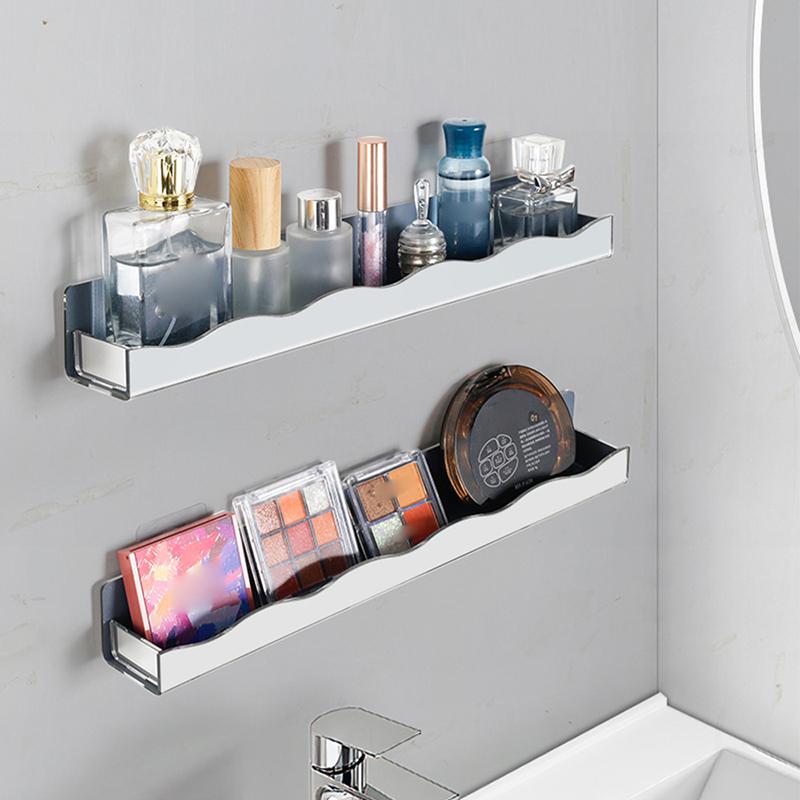 Nail Polish Display Rack Acrylic Gold Silver Storage Holder Nail Tools Wall Mount Lipstick Cosmetics Organizer