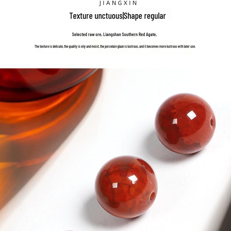 Liangshan Flame Pattern Southern Red Agate Loose Beads for Bracelets