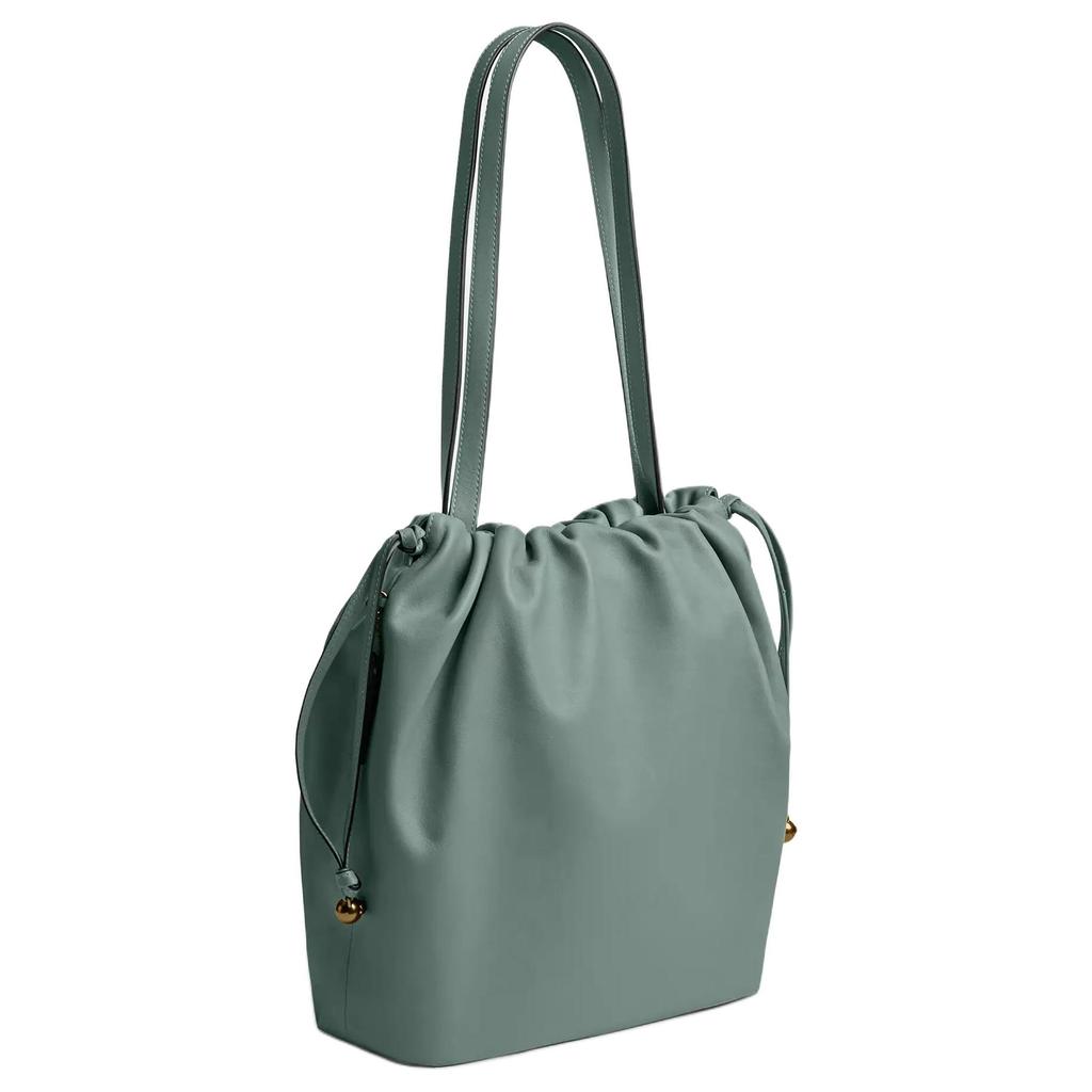 Coach Faye 28 Logo Drawstring Leather Bucket Bag Women Bags Green CV947-IMO4Q