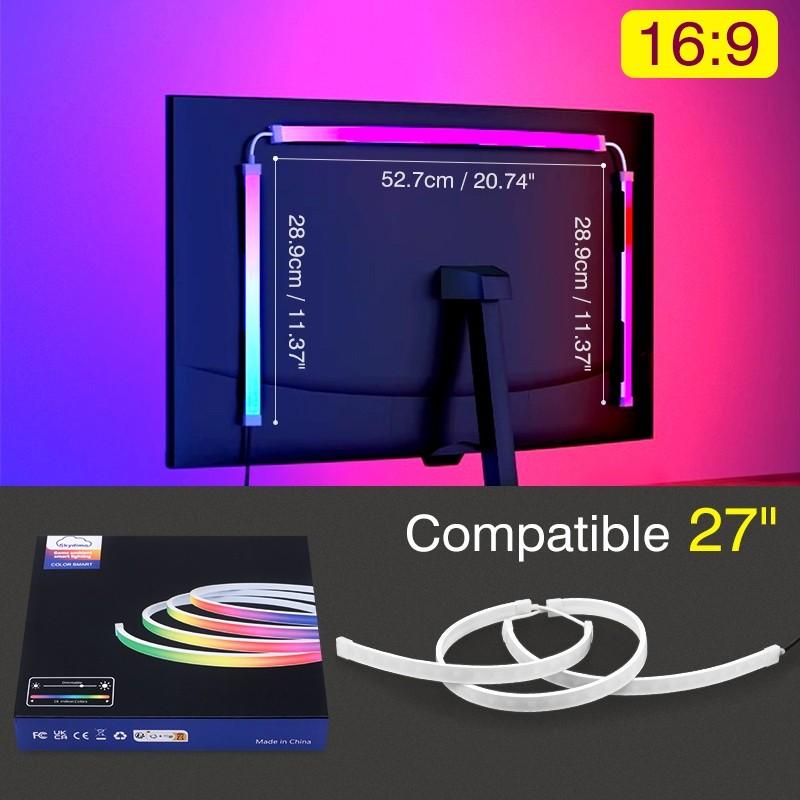 Monitor PC 24-34 Inch Ecran Iluminare Ambientală Spate Culoare Sincronizare în Timp Real Bandă LED Lumină Atmosferă Joc Lampă Decorativă