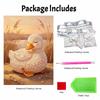 Handmade Framed Pearl Bead Painting Kit Cute Sleeping Duck Pattern 3D Shiny Canvas Art Ready to Display Home Decor Gift Idea Elegant Piece