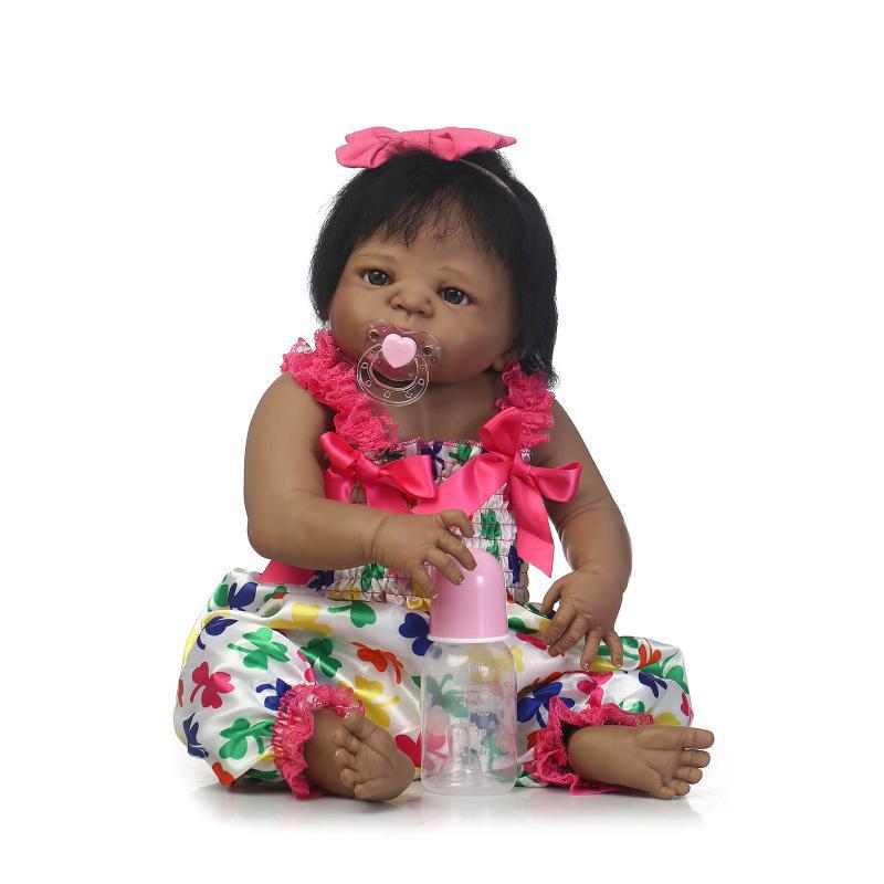 Realistic Black Baby Doll - Cute Christmas Gift 56 cm красный