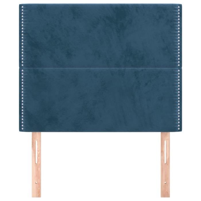 VidaXL Têtes de lit 2 pcs Bleu foncé 90x5x78-88 cm Velours3116232