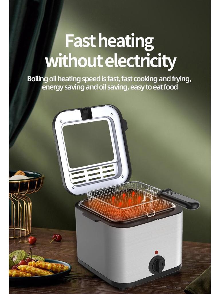 Integrated Self-Heating Household Deep Fryer for French Fries & Fried Dough Sticks