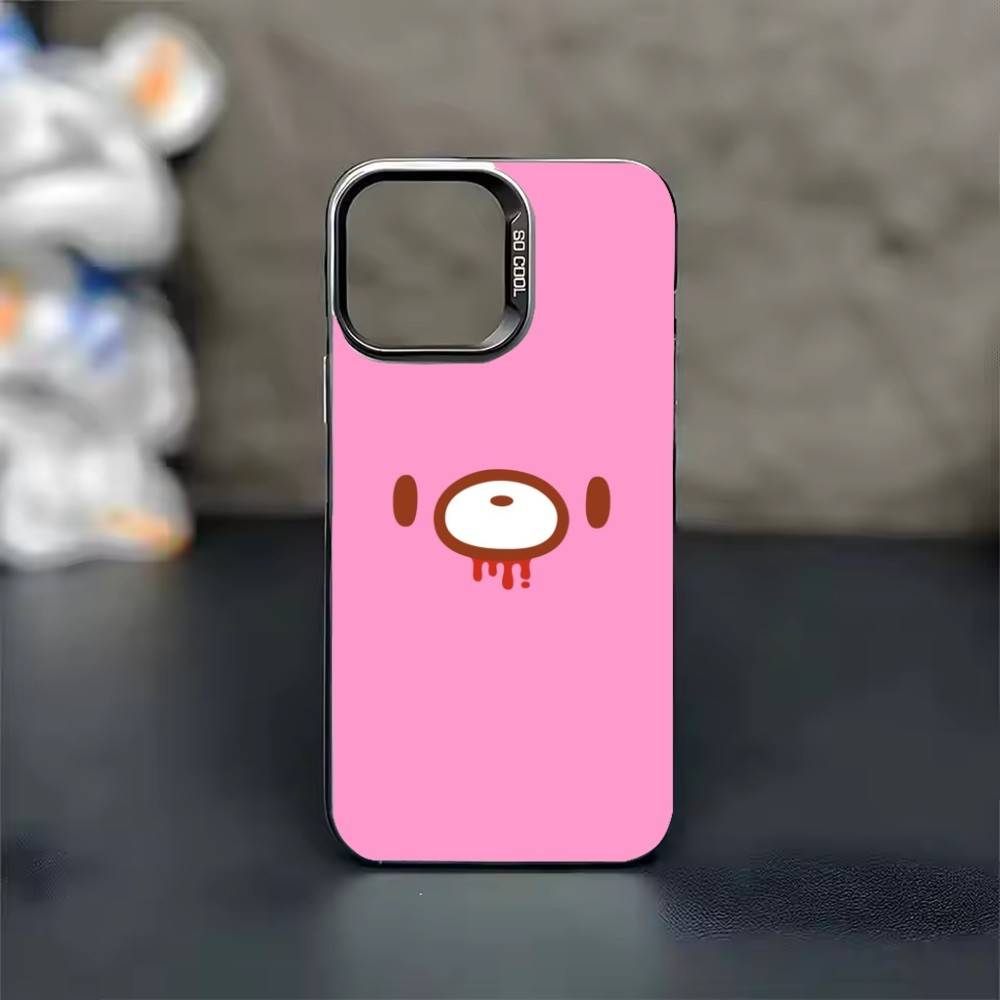 G-Gloomy Süßer Bär Wallpaper Handyhülle Für iPhone 17 16 15 14 13 12 11 Pro Max Plus Silber Süßigkeit Matt Cover