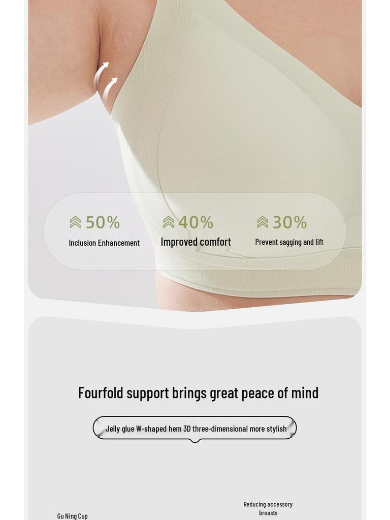 B-E Cup Plus Size Seamless Antibacterial Bra with Side Support for Women