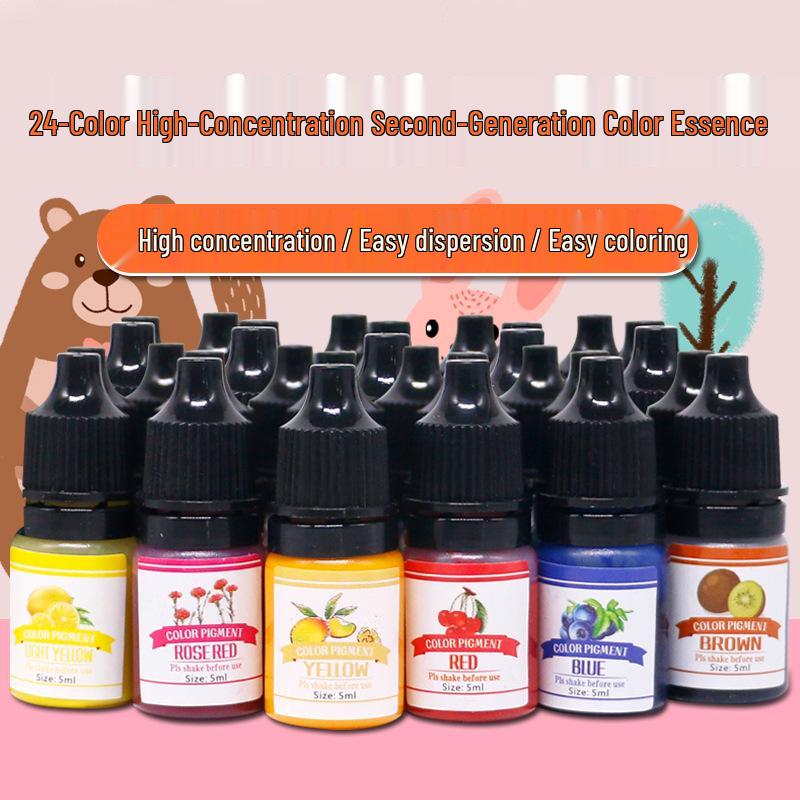 Essenza Colore Resina Epossidica ad Alta Concentrazione Seconda Generazione, 24 Colori, 5ml per Artigianato in Cristallo Fai-da-te
