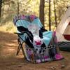 1PC Custom Name Love Cows Art Outdooor Flannel Blankets Patterns Throw Blanket All-Season Soft Gift for Couch, Bed, Camping Gifts