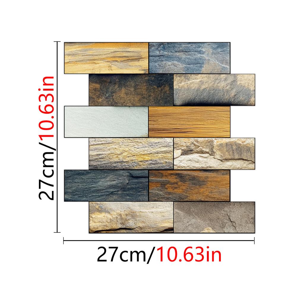 Special Shaped Marble Embossing Tiles Wall Sticker Kitchen Oil-Proof Bathroom Washbasin Art Mural Decals