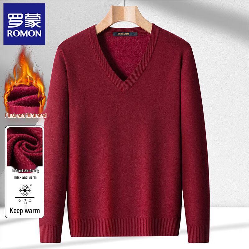 

Men s V-Neck Fleece Lined Knit Sweater XL