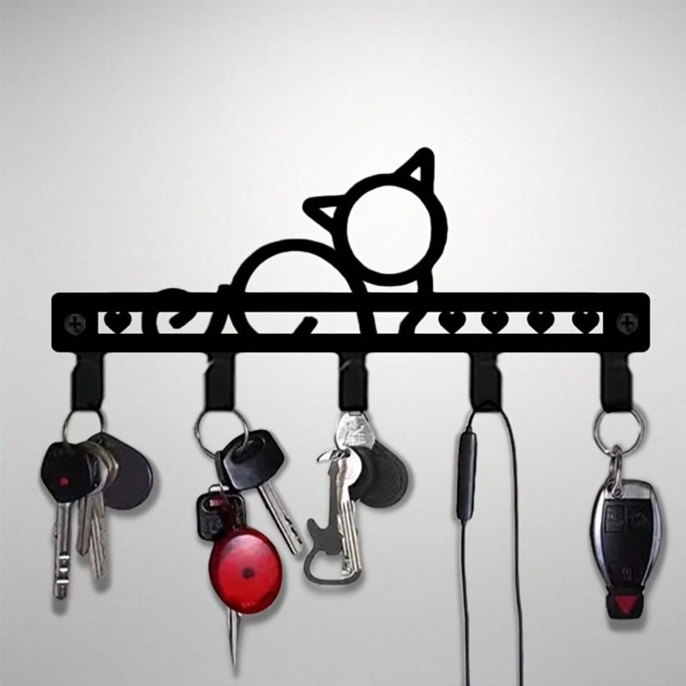 Creative Metal Key Hook Rack - Multifunctional Wall Organizer for Kitchen, Garage