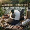 Lakeside Camping Hat Baseball Cap, Breathable Mesh Trucker with 3D Embossed Wild Duck Design, Simulated Tail Cap Adjustable Back Buckle Sun