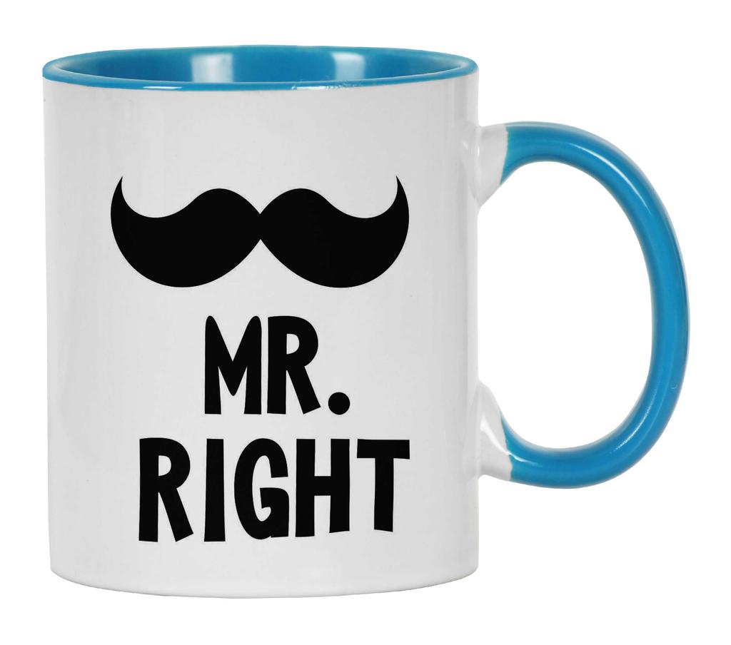 Inkdotpot Mr.Right Funny Novelty 11 Oz Coffee Mugs Great For Groom Engagement Gift Ceramic