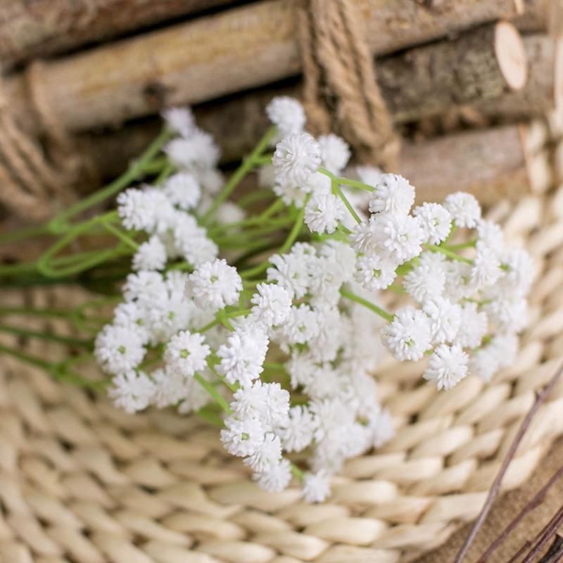 4Pcs Artificial Gypsophila Flowers Faux Baby's Breath Gypsophila Bouquets for Wedding Party Bouquet Home Table Decor